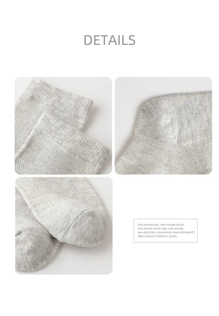 5 Pairs/Lot Children Cotton Socks Boy Girl Baby Fashion Solid Wild Soft Breathable For 1-12 Years Summer Kids Casual Mesh Socks