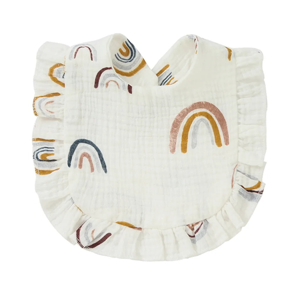 Newborn Bibs Infant Burp Cloths Baby Stuff Feeding Drool Bandana Saliva Towel Toddler Ruffle Floral Bib Baby Accessories