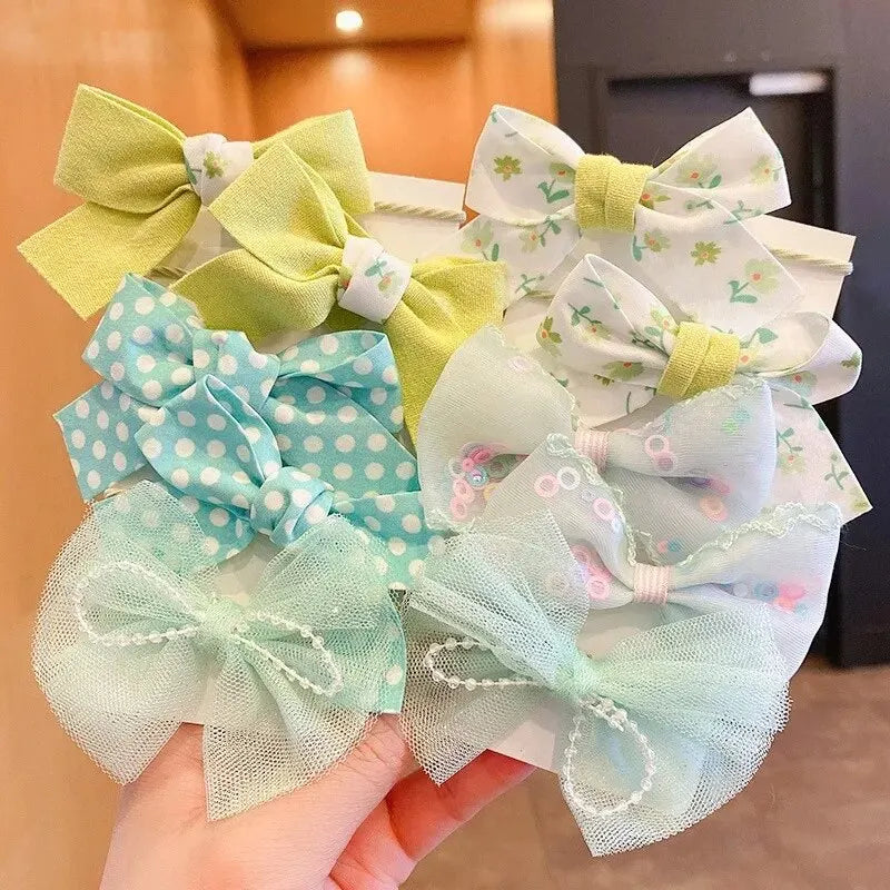10pcs Hair Accessories Girls Scrunchies Aesthetic Lacos De Cabelo Infantil Bands Kids Bandeaux Elastiquec Headbands Bandes Cute