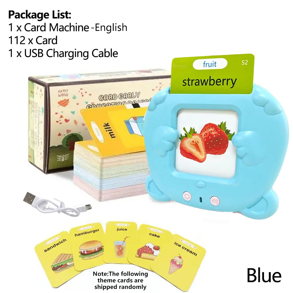 Talking Flash Cards Toddlers Learning Machine Early Educational Language Electronic Audio Book Kid Flashcards Montessori Toys