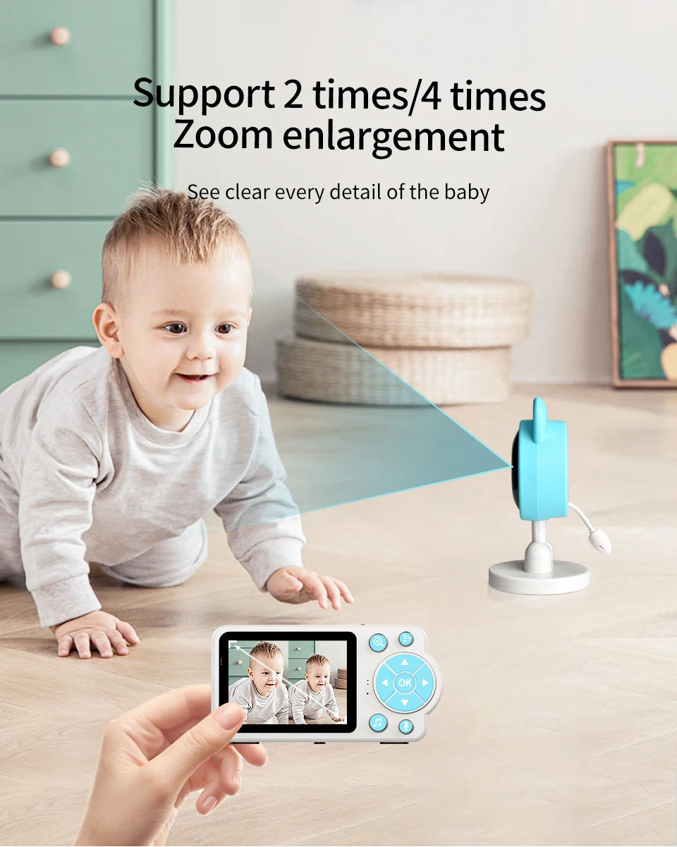 Baby Care Infrared Night Vision Breastfeeding Reminder Temperature Detection Lullaby Wireless Connection Video Surveillance
