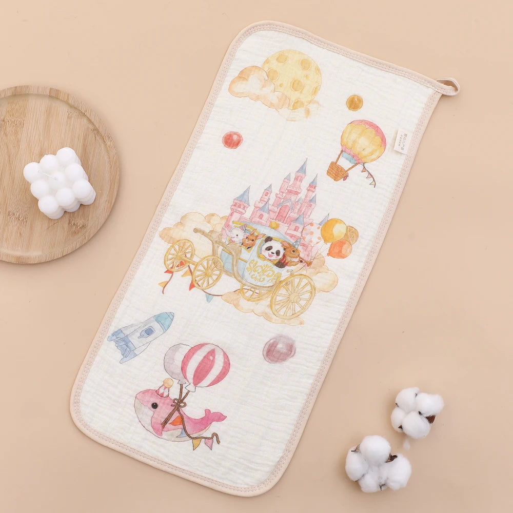 Cotton Muslin Baby Face Towels Long Burp Cloth for Newborn 6Layers of Gauze Children's Towel Kindergarten Hand Towels Baby Items