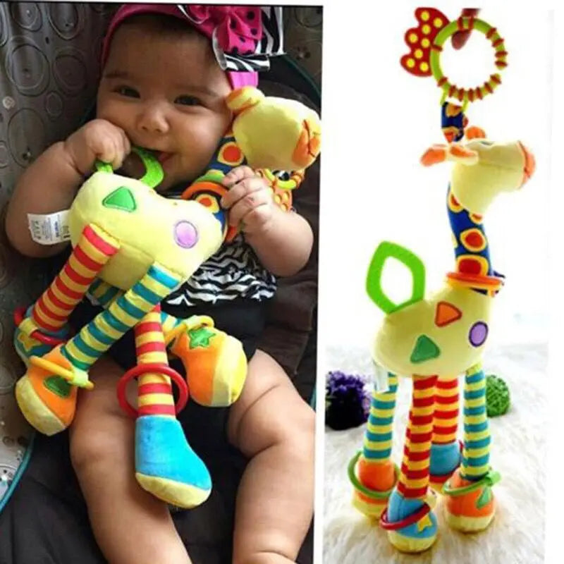 Soft Infant Crib Bed Stroller Mobile Hanging Rattle Baby Educational Toys Brain Developmental Hand Grip Cute Stuffed Animal Toys