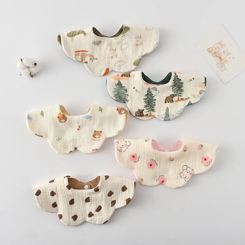New Cute Cotton Baby Feeding Drool Bib Infants Two-sided Usable Saliva Towel Soft Burp Cloth For Newborn Toddler Kids Bibs