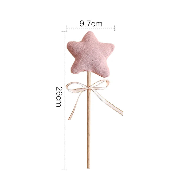 1PC Baby Rattle Toy Beech Wooden Star Wooden Magic Wand Wood Teething Rodent Nursing Accessories Montessori Toys Play Gym Toy