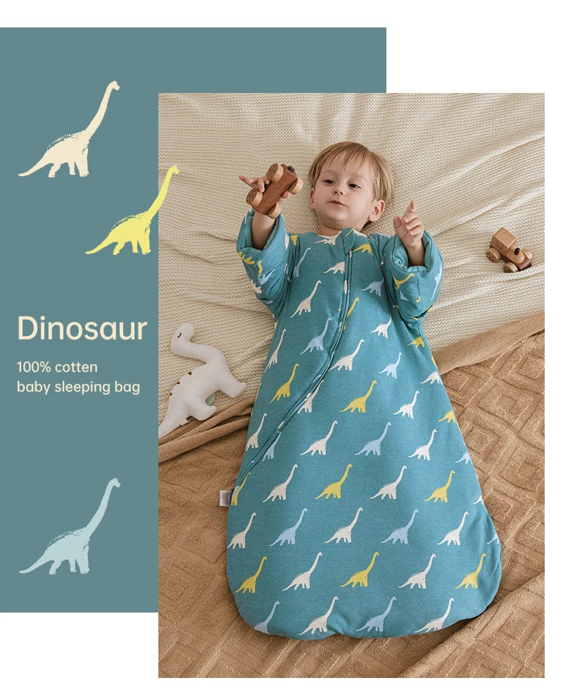 Sleeping Bag For Babies 0-24Months Thicker Winter Sleep Sack Removable Sleeves Kids Anti-Kick Prevent Cold Baby Blanket 3.5Tog