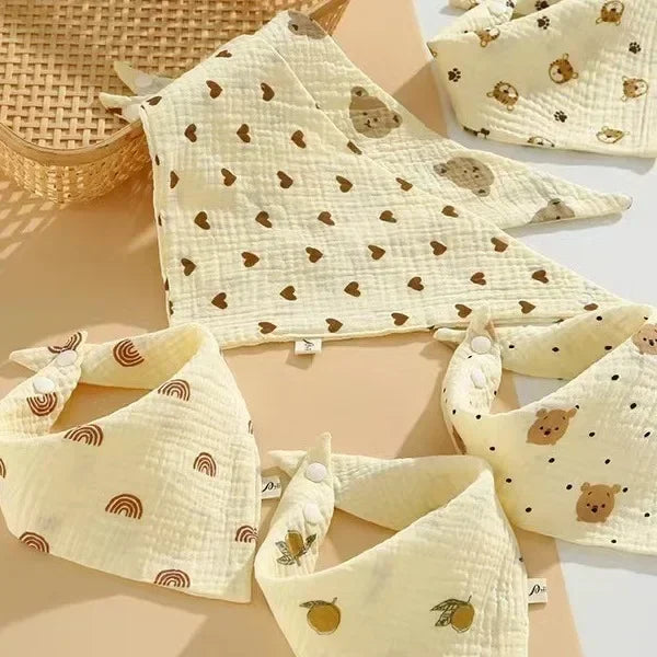 New Baby Cotton Soft Soothe Appease Square Towels Infant Color Matching Bandana Handkerchief Muslin Burp Cloths Feeding Bibs