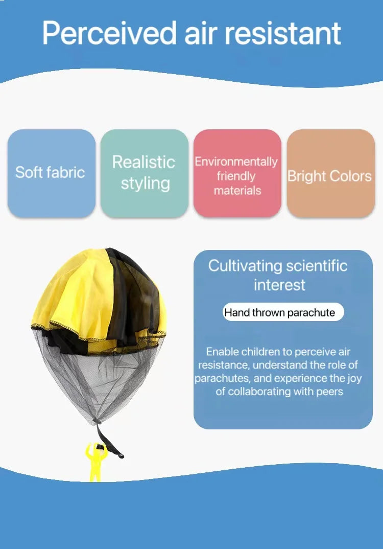 4Pc Hand Throwing Parachute Children Mini Parachute Outdoor Beach Toy Educational Parent Child Entertainment Toys