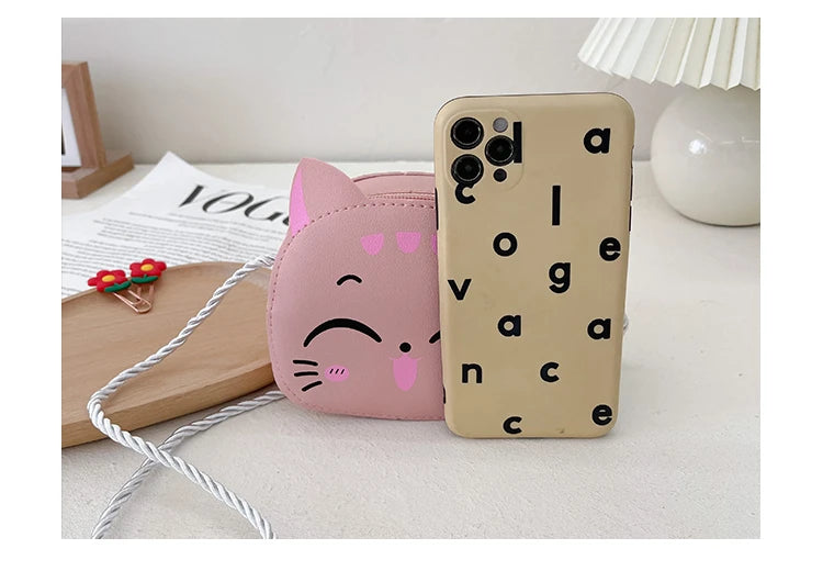 New Outdoor Kids Shoulder Bag PU Leather Cartoon Girls Princess Handbag Cute Cat Travel Baby Mini Coin Purse Messenger Bags