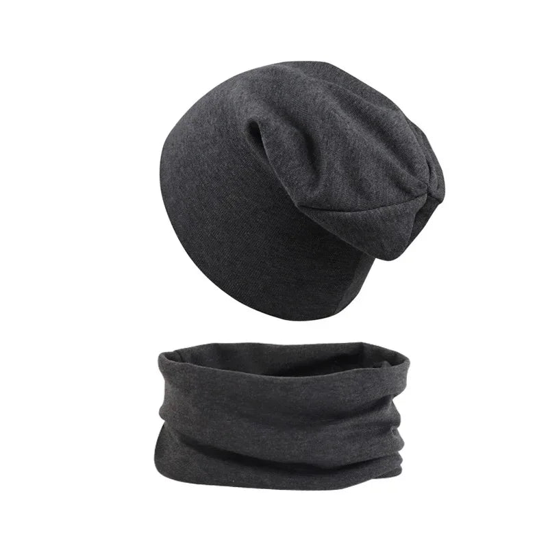 2pcs New Baby Hat Scarf Autumn Winter Soft Elastic Beanie Hats Cotton Newborn Bonnet Warm Accessories Set Boys Girls Hip Hop Cap