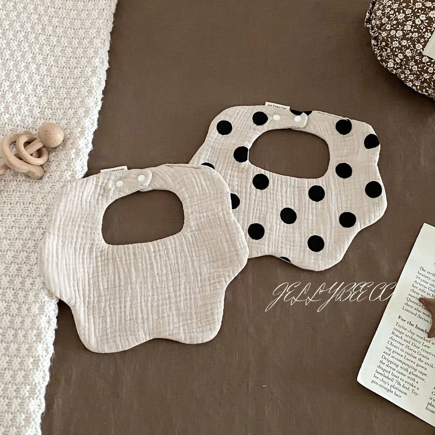 Boys and Girls Pure Cotton Candy Muslim Comfortable Saliva bib Baby Solid Lace Saliva Towel Saliva Towel Baby Supplies