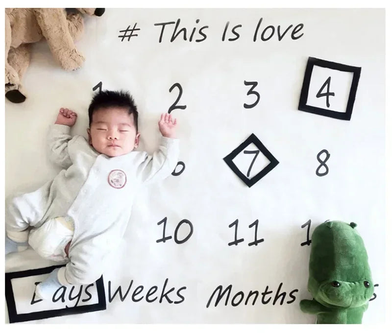 Background Blankets Play Mat Baby Milestone Photo Props Calendar Boy Girl Newborn Photography Props Cloth Photo Accessories
