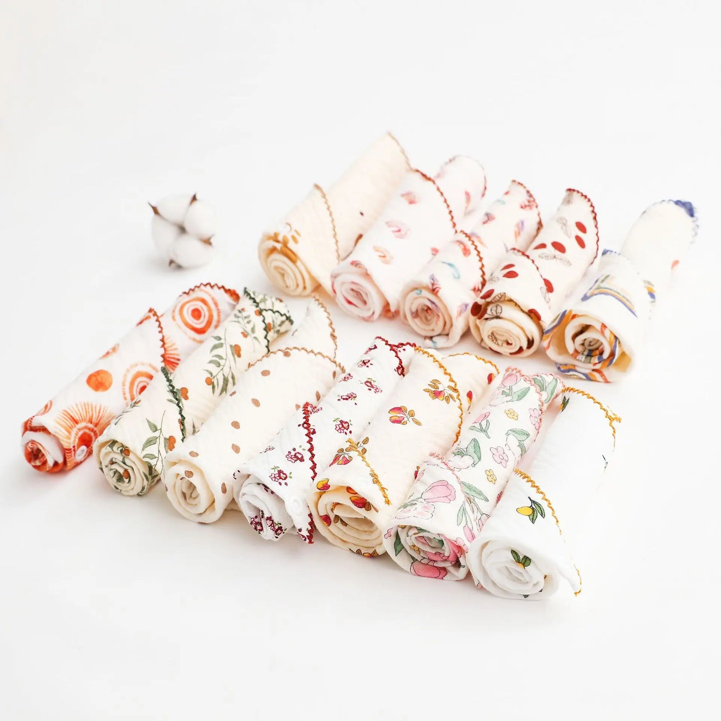 Baby Cotton Bibs Triangle Soft Lace Burp Cloth Saliva Towel Apron Bandana Scarf for Boys Girls Feeding Drool Bib Korean Style