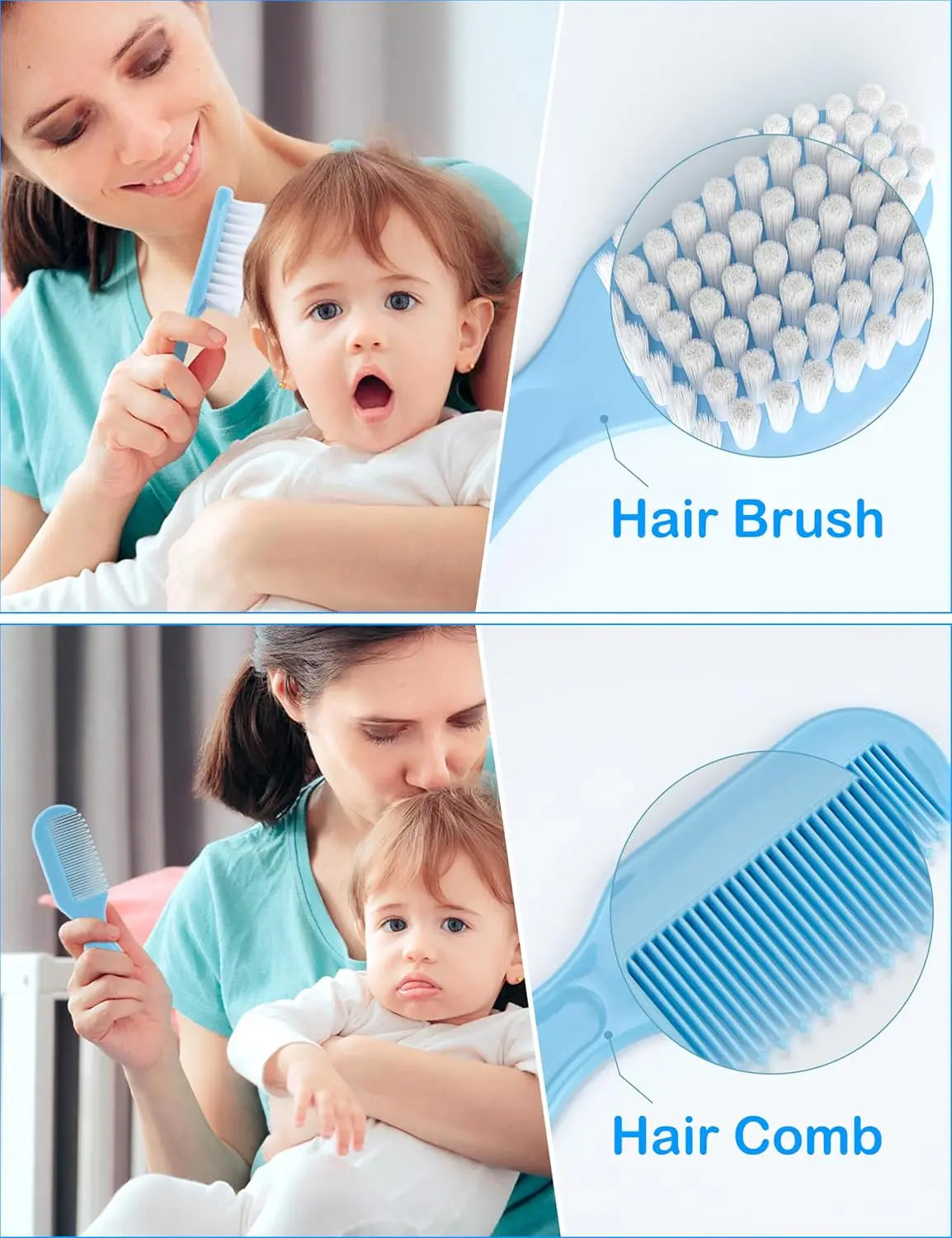 Baby Care Essentials Set Nail Clippers Newborn Nursery Care Kit HairBrush Comb Baby Healthcare Grooming Kit for Newborn Girl Boy