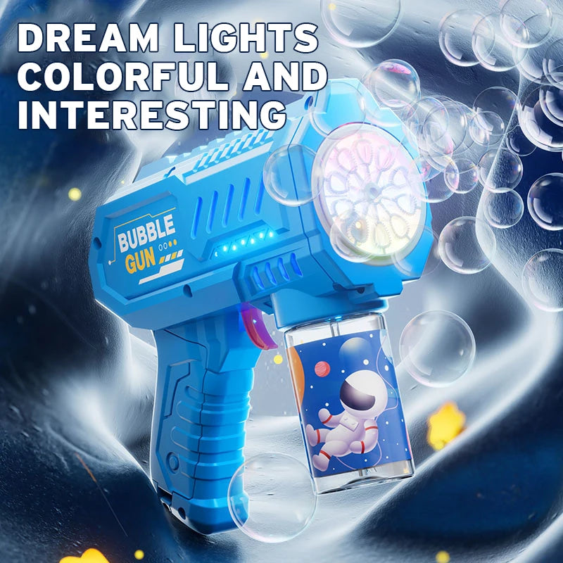 Full-Automatic Space Bubble Blowing Toy Bubble Gun Outdoor Bubble Machine Gift Holiday Gift Toy (Without Bubble Water)