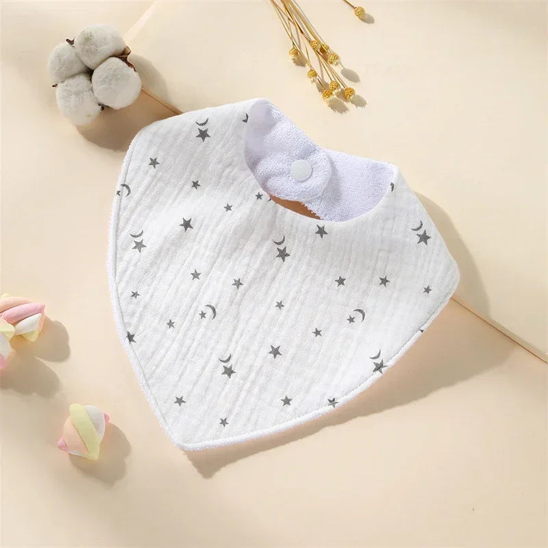 New Baby Cartoon Animal Triangle Bib Pure Cotton Waterproof Boy Girl Kid Printed Saliva Towel Newborn Infant Anti Spitting Cloth