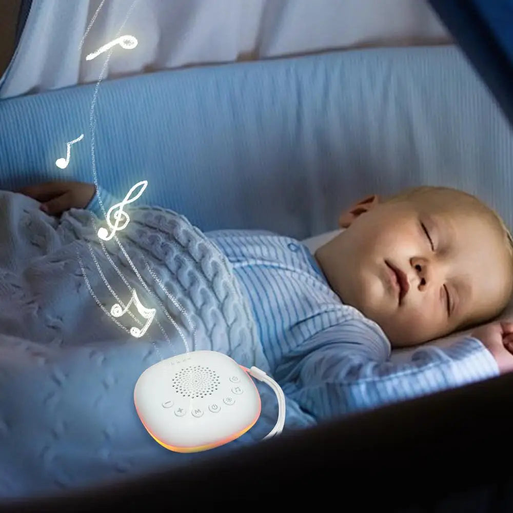 White Noise Machine Portable Sleep Calming Accessories USB Rechargeable Sleep Aid Soother For Bedroom Nursery Travel Meditation