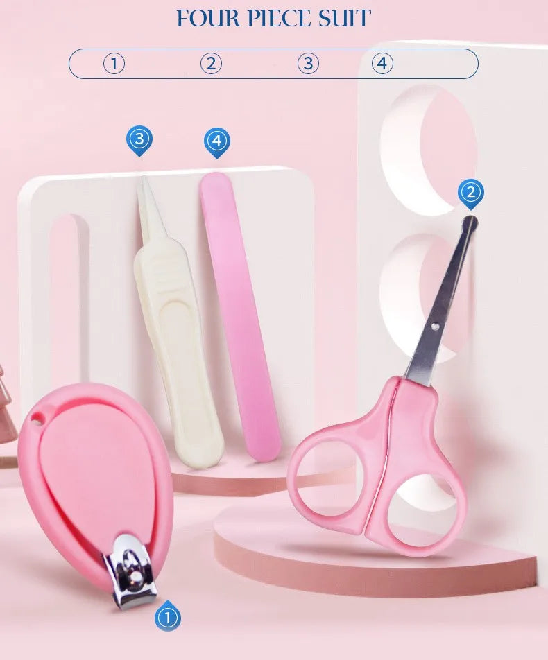 Newborn Baby Nail Scissor Baby Nail Care Tool Kid Safe Portable Nail Clipper Trimmer Tweezer with Box Children Manicure Kit
