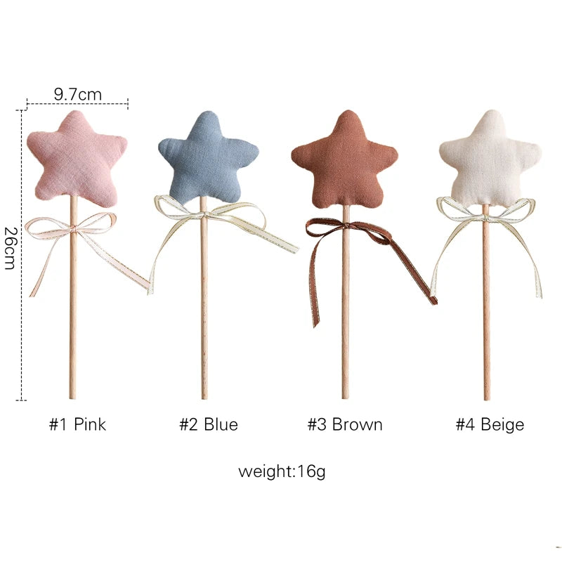 1PC Baby Rattle Toy Beech Wooden Star Wooden Magic Wand Wood Teething Rodent Nursing Accessories Montessori Toys Play Gym Toy