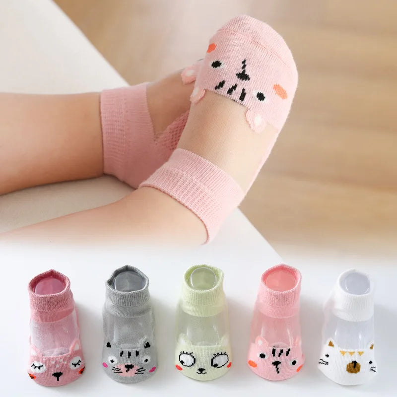 5 PAir Set Children Socks Summer Fishnet Boy Socks Spring Summer Thin Mesh Boat Socks Boys Girls Short Socks