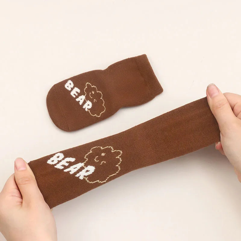 5 Pairs Kids Non-slip Socks Cotton Boys and Girls Cute Cartoon Patterned Comfy Breathable Baby Toddler Floor Socks