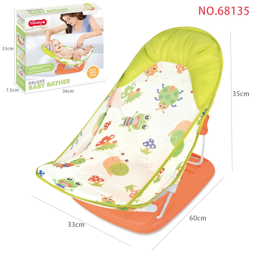 Summer Deluxe Baby Bather Seat Comfort Folding Baby Bather Rocking Chair Baby to Toddler Bath Tub - No-Slip Seat