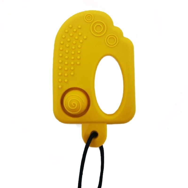 Baby Silicone Teether Kids Chew Necklace Sensory Chewy Pendant Teething Toys for Autism ADHD Special Needs