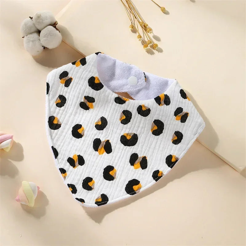 New Baby Cartoon Animal Triangle Bib Pure Cotton Waterproof Boy Girl Kid Printed Saliva Towel Newborn Infant Anti Spitting Cloth