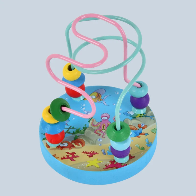 Colorful Wooden Roller Coaster Educational Circle Toy For Preschool Learning Bead Maze Toy Perfect Gift For Young Children