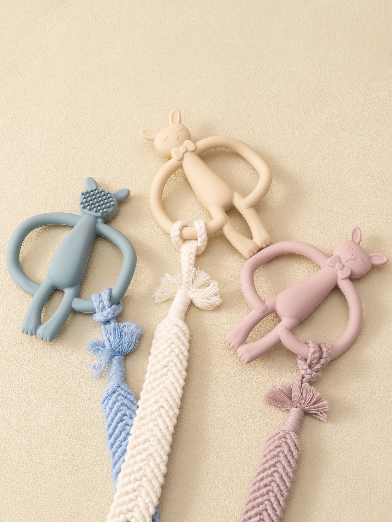 Color Kids 1PCS Silicone Teether Toys Baby Nursing Teether Gifts Newborn Cartoon Rabbit Teether Toys Teething Infant Chewing Toy