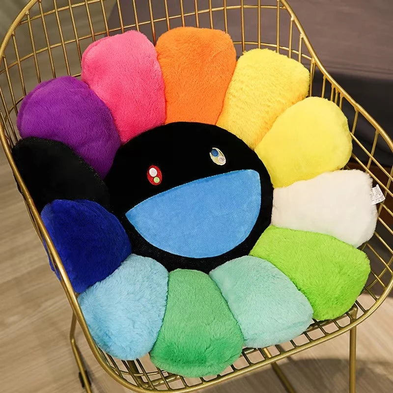 40/60cm Sunflower Plush Pillow Soft Plush Flower Pillow Plant Mat Sofa Bed Sleep Back Pillow Kawaii Room Decor Gifts