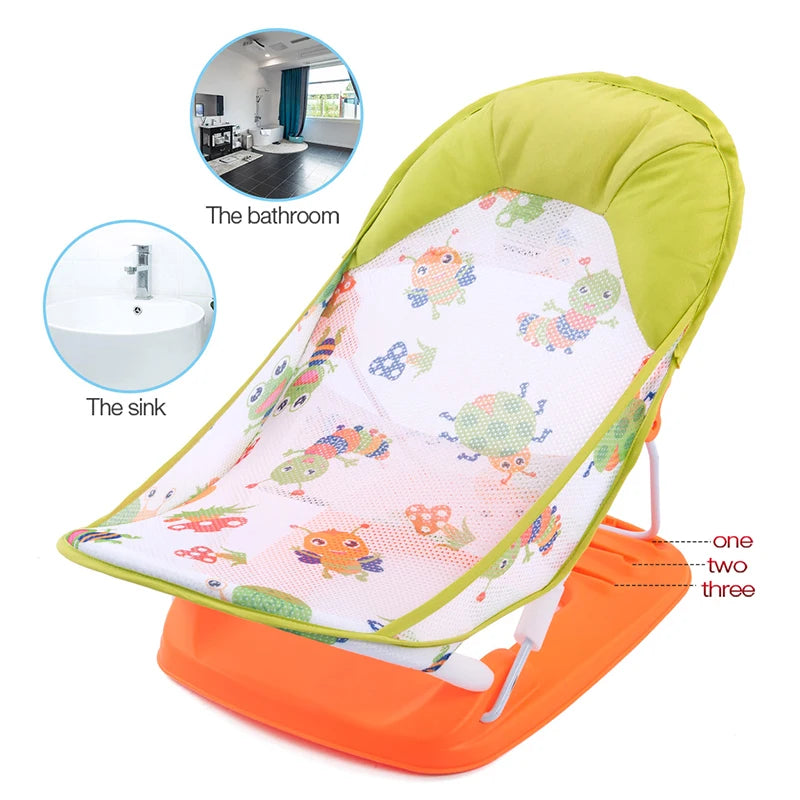 Summer Deluxe Baby Bather Seat Comfort Folding Baby Bather Rocking Chair Baby to Toddler Bath Tub - No-Slip Seat