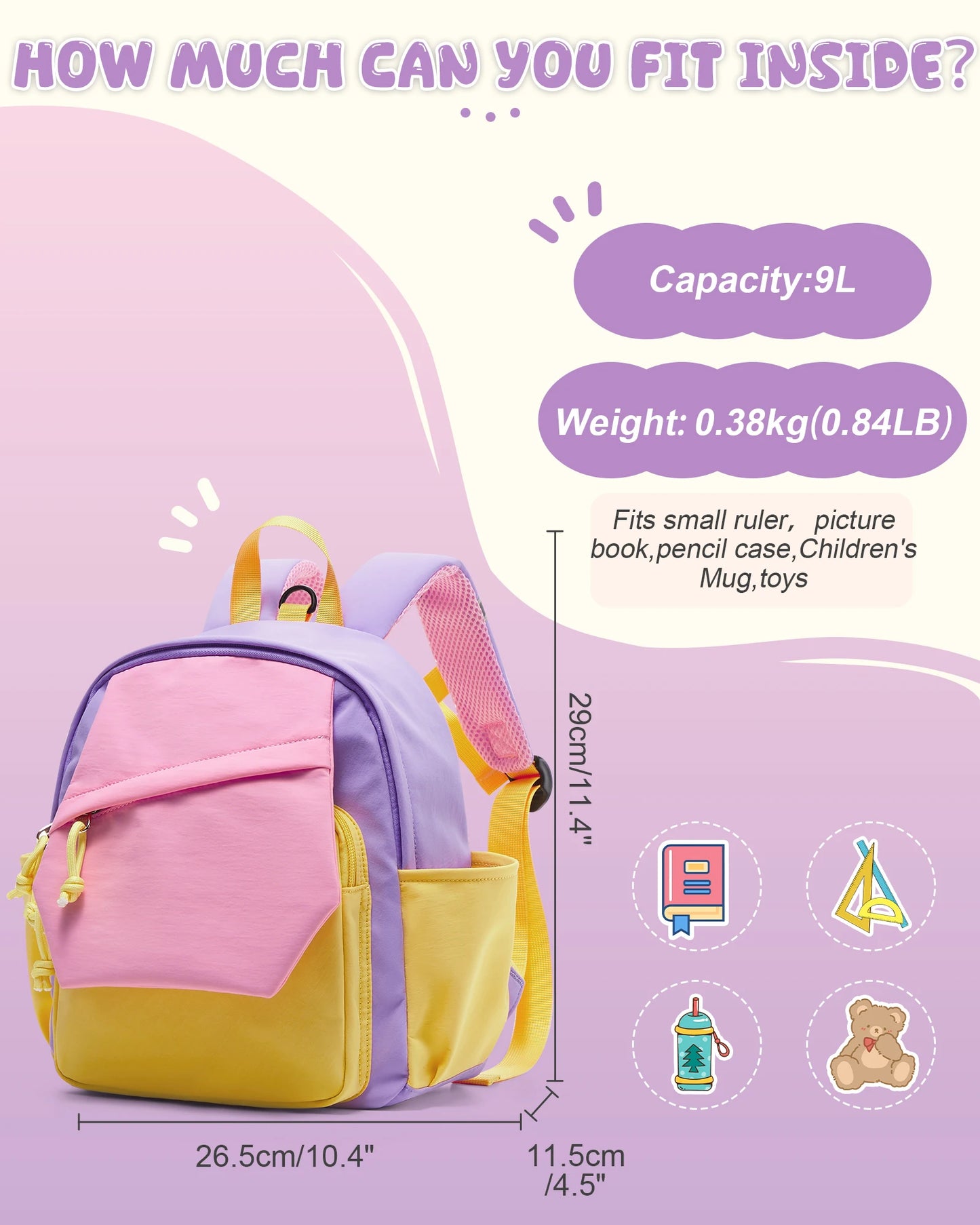Kids Backpacks for Girls Ages 1-3/2-4, Mini Kids Backpacks, Preschool Backpacks ,Toddler Backpacks,Simple Modern schoolbag