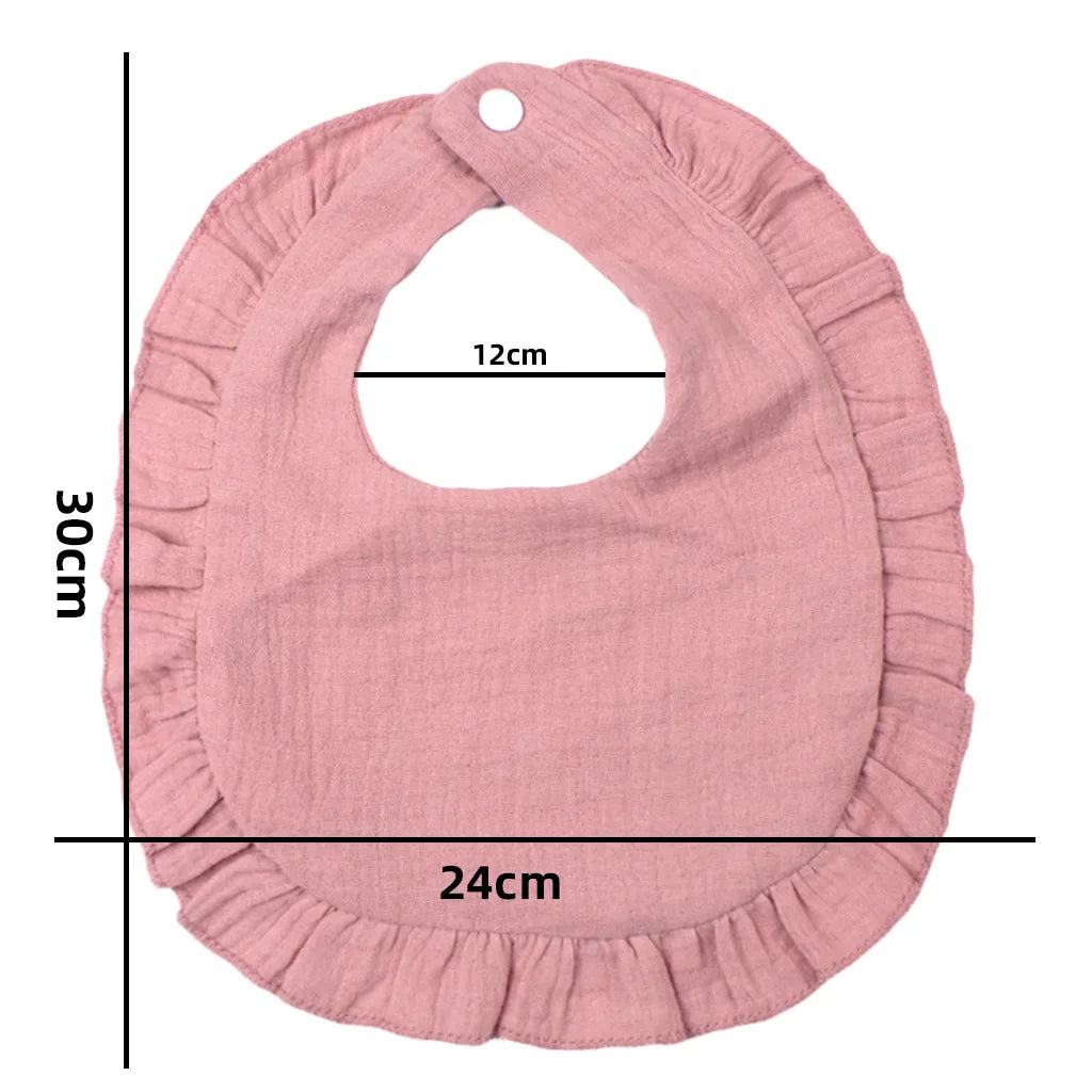 Gauze Bib for Boys Girls Pure Cotton Candy Colored Comfortable Saliva Bib Baby Solid Colored Lace Saliva Towel Baby Products