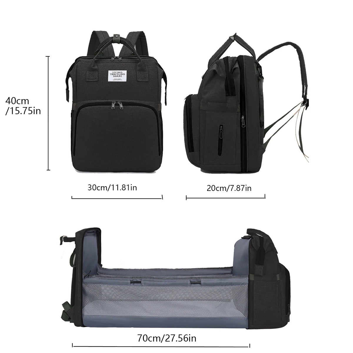 Folding mommy bag lightweight portable folding crib bed large-capacity baby backpack female mommy outting bag mummy bag