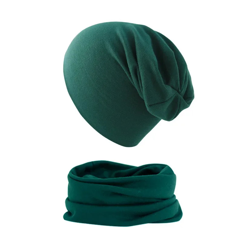 2pcs New Baby Hat Scarf Autumn Winter Soft Elastic Beanie Hats Cotton Newborn Bonnet Warm Accessories Set Boys Girls Hip Hop Cap