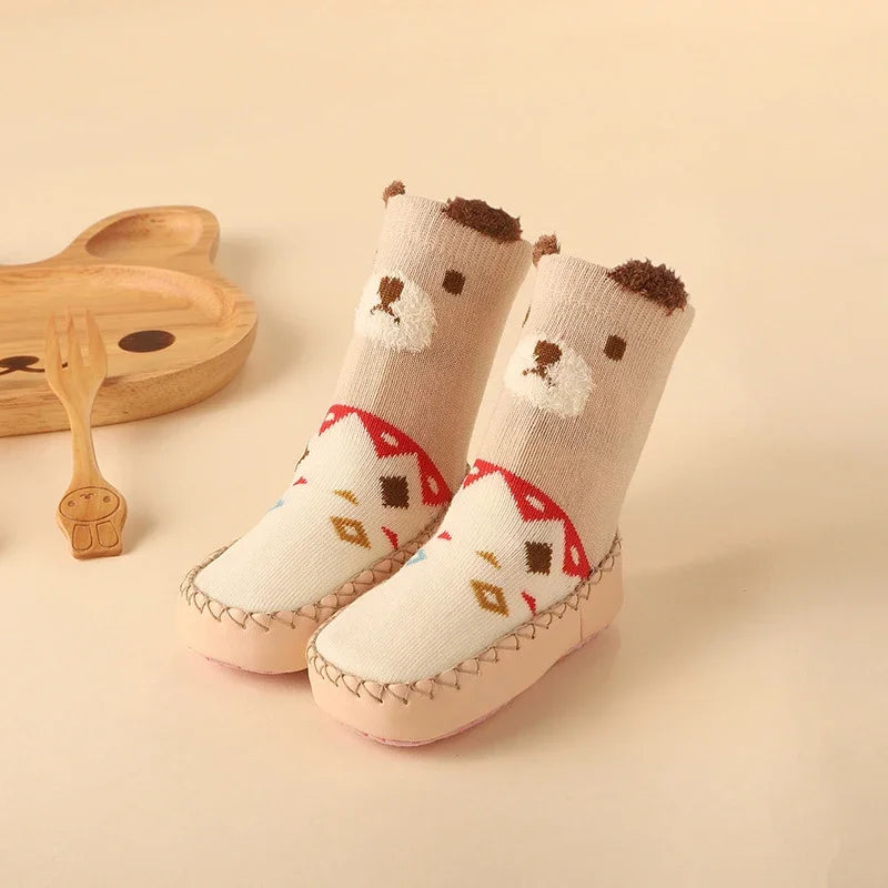 2025 New Born Baby Socks with Rubber Soles Infant Baby Girls Boys Shoes Spring Autumn Baby Floor Socks Anti Slip Soft Sole Sock