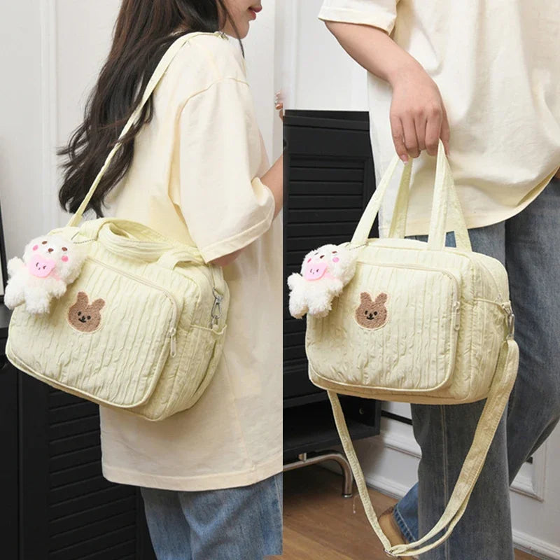 Baby Diaper Bags Maternity Mommy Bag Portable Multi-function Large Capacity Quilted Mom Travel Tote Bottle Storage with Pendant