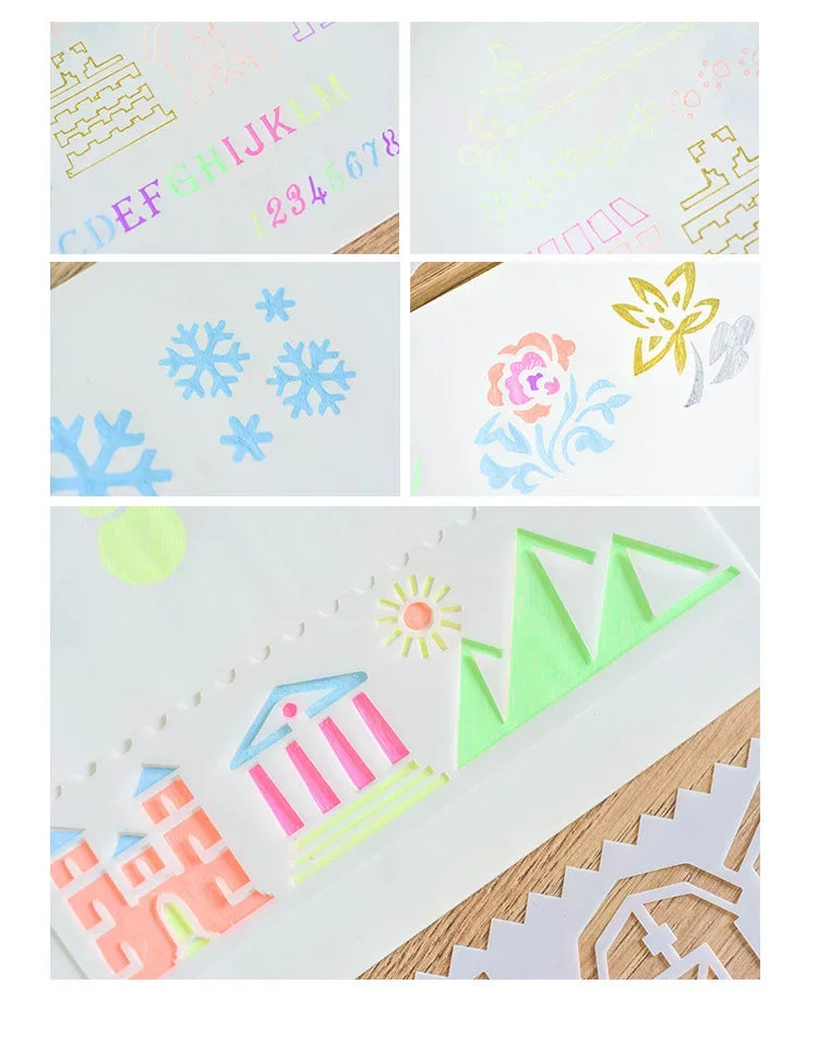 Journamm Finger Painting Kit Drawing Stencils Colorful Inkpad DIY Scrapbooking Creative Stationery Paint Tool School Supplies