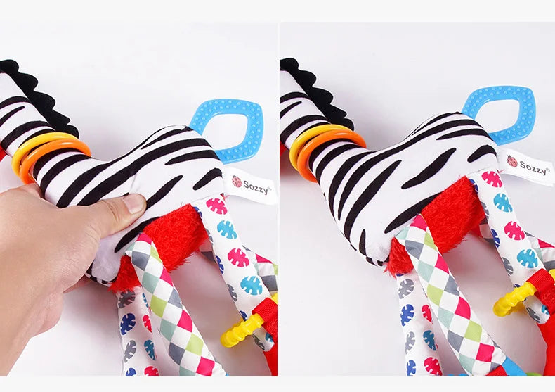 Soft Infant Crib Bed Stroller Mobile Hanging Rattle Baby Educational Toys Brain Developmental Hand Grip Cute Stuffed Animal Toys