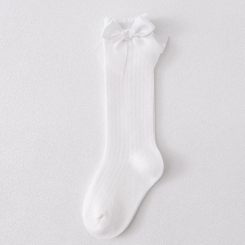 Red Bow Tie Knee High Tube Socks Girls' Christmas Stockings Infants Toddlers Soft Cotton Children Non Slip Floor Socks Baby Gift