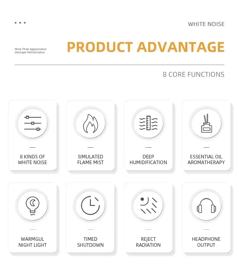 C221 Portable White Noise Built-in Bluetooth Speaker Humidifier Sleep Aid Device All-in-one Machine with 8 Group Nature Sounds
