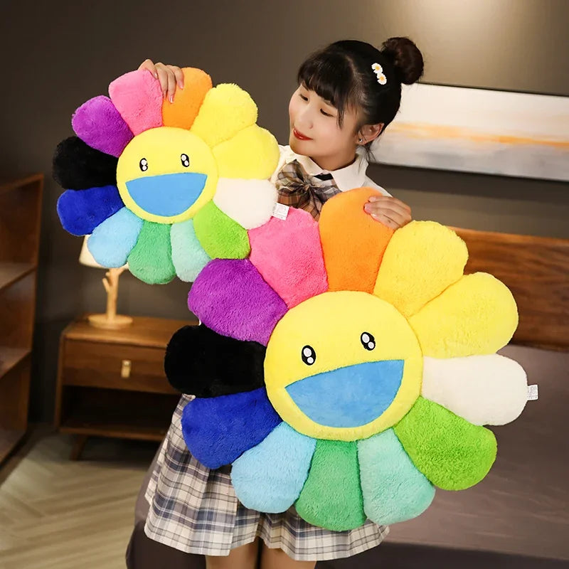 40/60cm Sunflower Plush Pillow Soft Plush Flower Pillow Plant Mat Sofa Bed Sleep Back Pillow Kawaii Room Decor Gifts