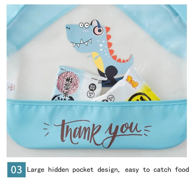 Baby Food Overalls Waterproof Children's Bibs Boys And Girls Drool Towel Four Seasons Long Sleeve No-Wash Apron