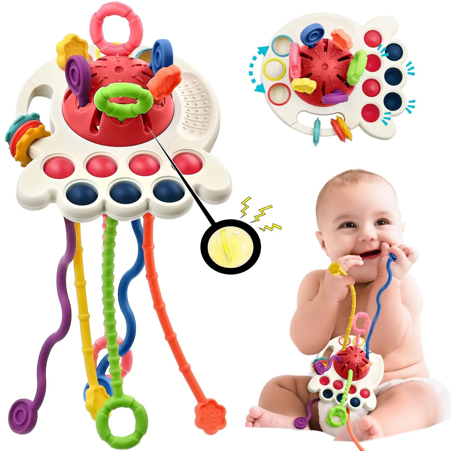 Baby Toys 0 12 Months Silicone Teething Toy Remote Control Shape Bear Teether Chew Toys Relief Teeth Gum Sensory Toys for Babies