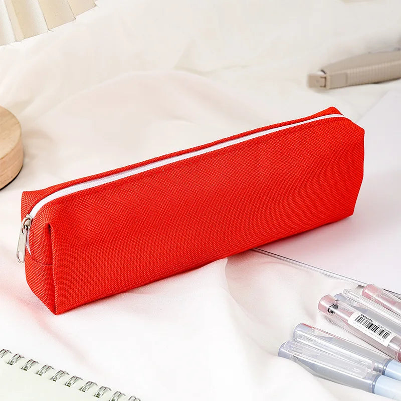Simple Pencil Case School Supplies Pencil Cases Estuche Escolar Solid Color School Stationery Kalemlik Trousse Pencil Pouch