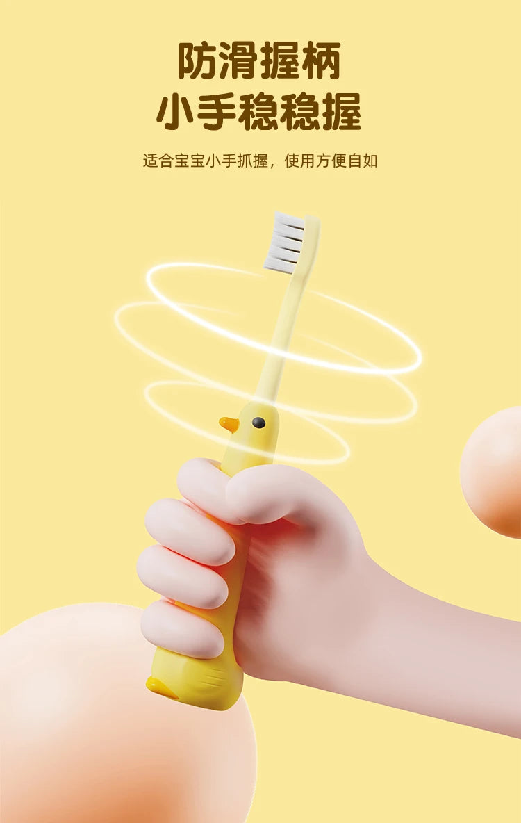 2/4/6/8pcs Cute Duck Children Toothbrushes 0.12mm High-Density Soft-Bristled Tooth Brush Non-Slip Tothbrush For Kids Aged 3-12