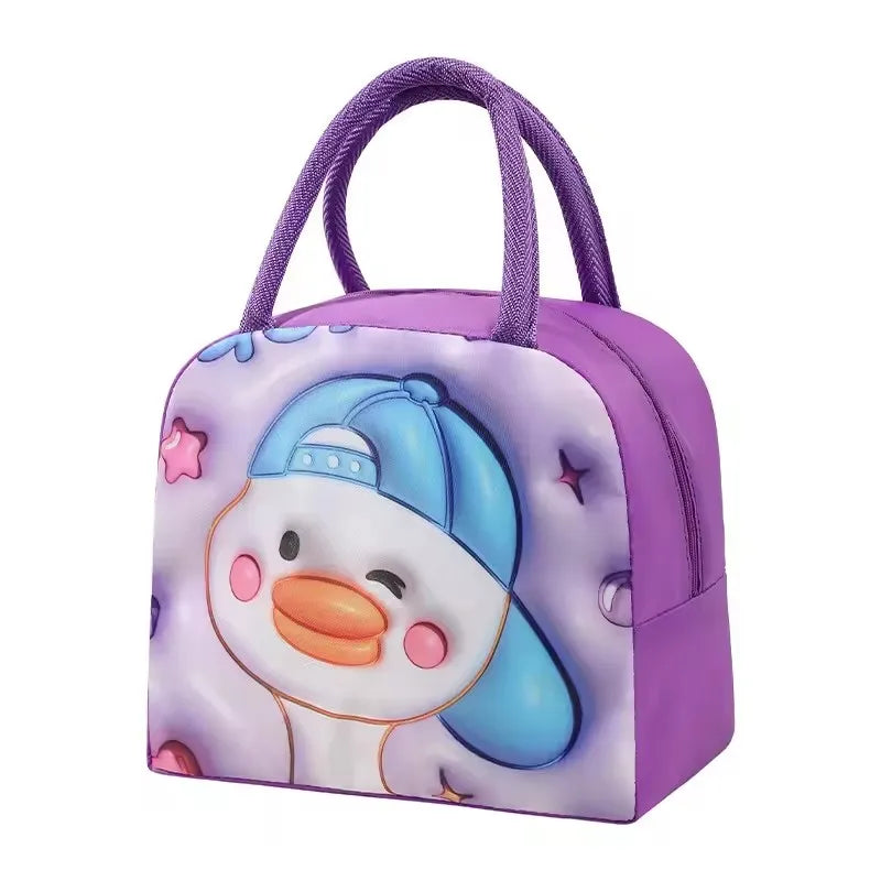 Kids Lunch Bag for School Portable Thermal Bag Children Cartoon Insulated Lunch Bag Cooler Bento Pouch Dinner Container Handbags