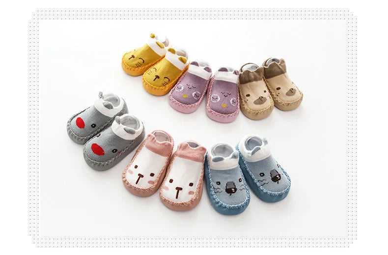 Baby Socks Slippers With Rubber Soles Girl Boy Infant Newborn Children Floor Socks Shoes Anti Slip Soft Sole Toddlers Indoor