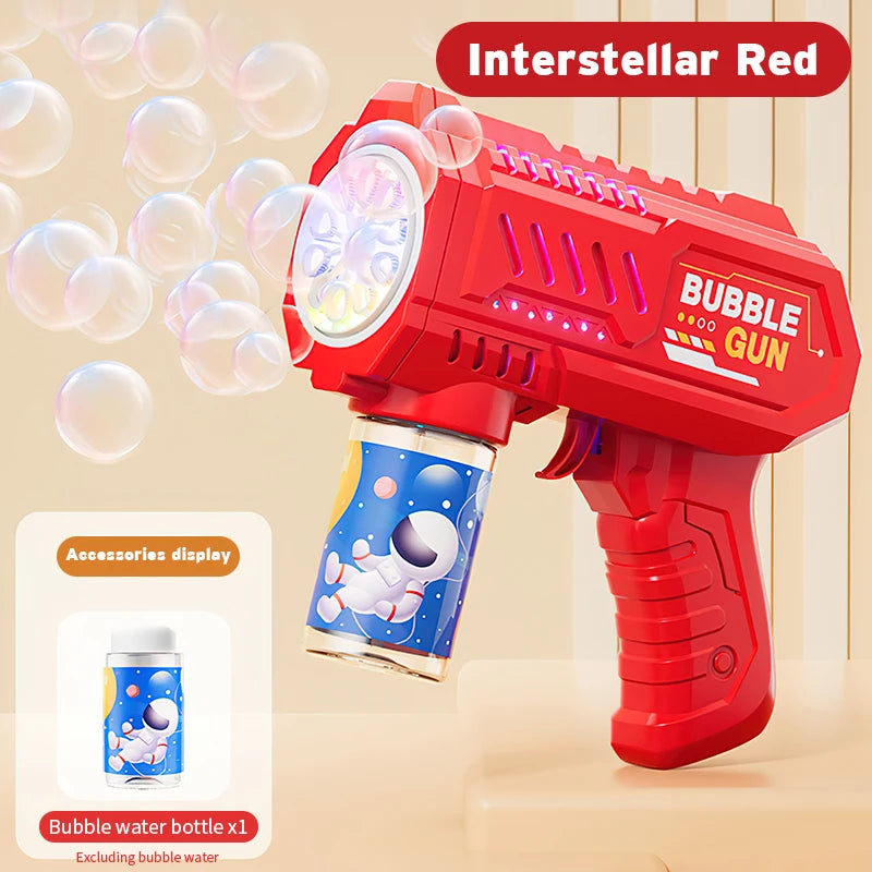 Full-Automatic Space Bubble Blowing Toy Bubble Gun Outdoor Bubble Machine Gift Holiday Gift Toy (Without Bubble Water)